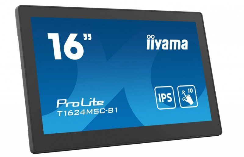 IIYAMA Monitor 15.6 cali T1624MSC-B1 IPS,poj.10pkt.450cd,24^7,media player,6H