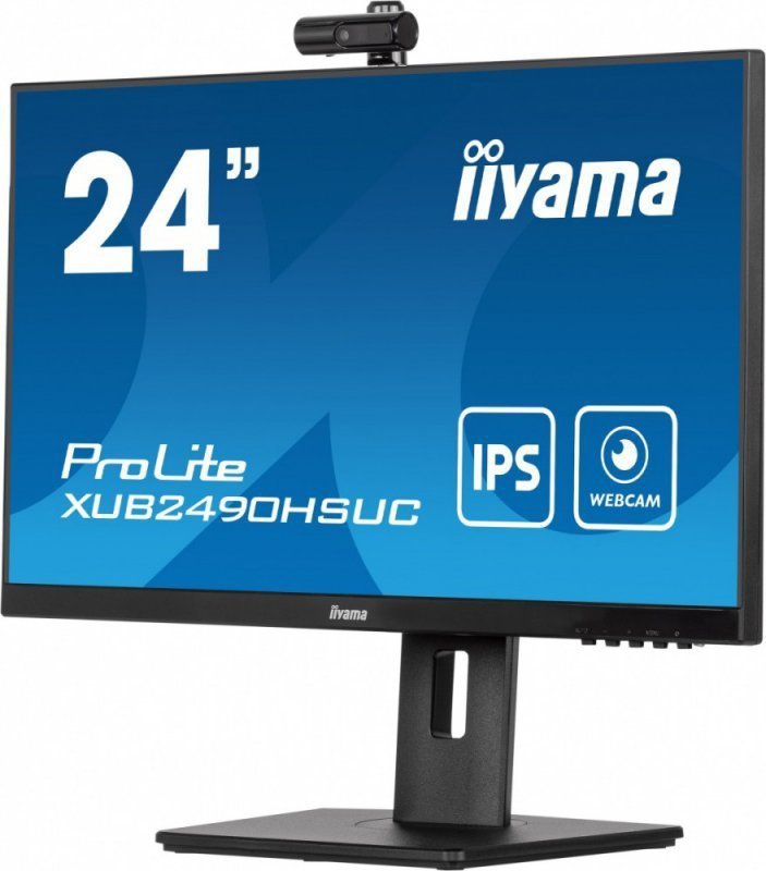 IIYAMA Monitor 23.8 cala XUB2490HSUC-B5 IPS,FHD,CAM,MIC,HDMI,DP,HAS(150mm)