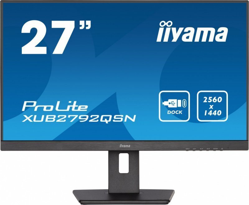 IIYAMA Monitor 27 cali XUB2792QSN-B5 IPS,QHD,USB-c Dock,HDMI,DP,HAS(150mm)