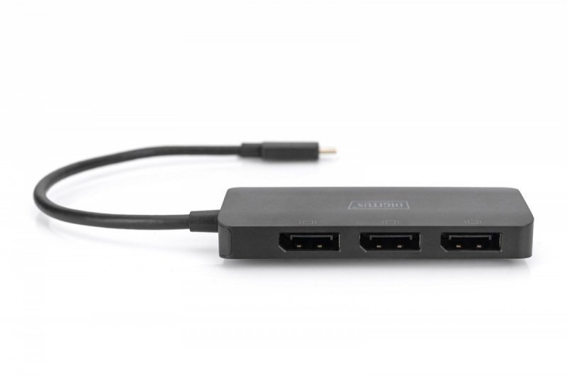 Digitus Hub^Koncentrator 3-portowy USB Typ C^3x DisplayPort 4K^60Hz HDR HDCP 2.2 MST