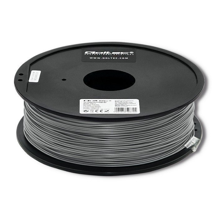Qoltec Profesjonalny filament do druku 3D | ABS PRO | 1.75mm | 1kg | Srebrny