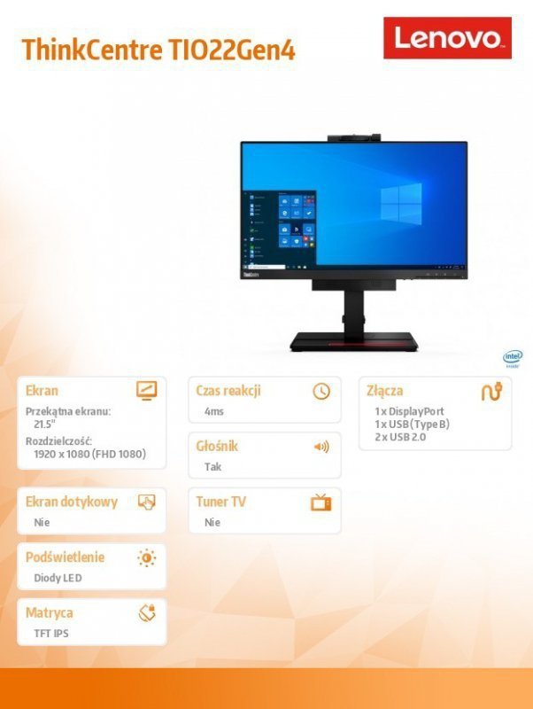 Lenovo Monitor 21.5 ThinkCentre Tiny-in-One 22Gen4 WLED 11GSPAT1EU