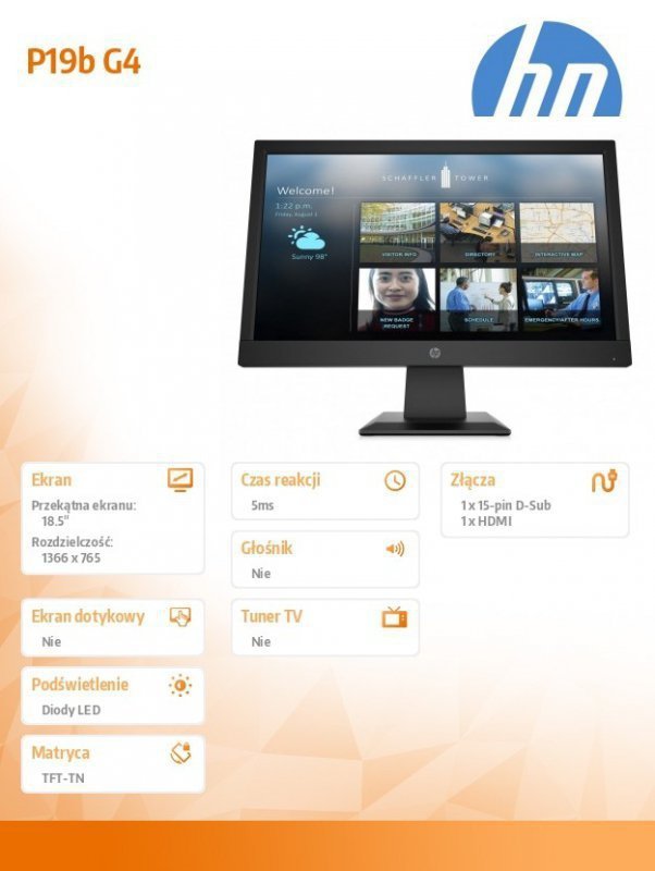 HP Inc. Monitor P19b G4 WXGA 9TY83AA