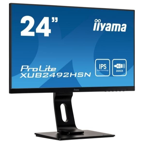 IIYAMA Monitor 23.8 cali XUB2492HSN-B1 IPS,FHD, USB-C, DaisyChain, DP, HDMI,USB 3.0