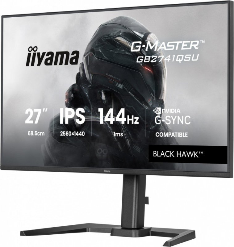 IIYAMA Monitor 27 cali GB2741QSU-B1 IPS,QHD,144Hz,1ms,2xUSB,                Adaptive G-SYNC,HDMI,DP,350cd, HAS (150) PIVOT