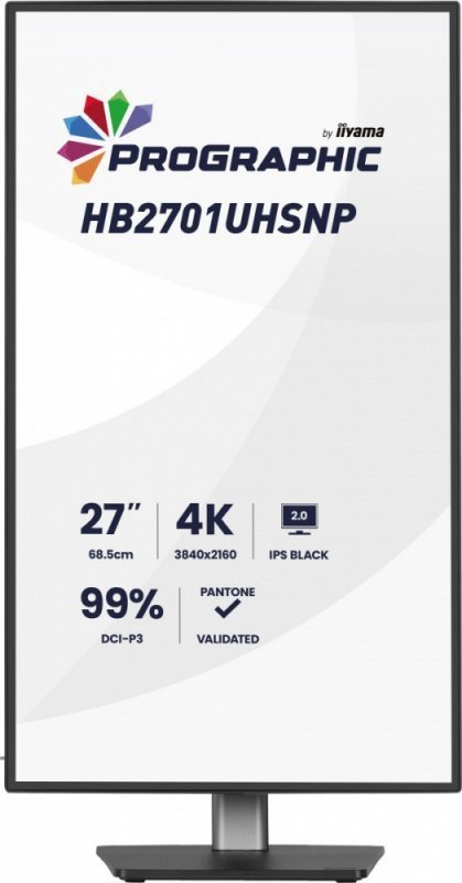 IIYAMA Monitor 27 cali ProGraphic HB2701UHSNP-B1 4K,IPS BLACK 2.0,450cd,VESA USB-c dock(PD:96W),HDMI,DP,DAISY^CHAIN,4xUSB,RJ45,3