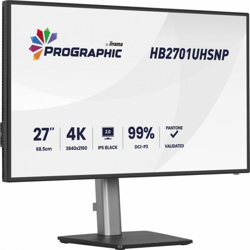 IIYAMA Monitor 27 cali ProGraphic HB2701UHSNP-B1 4K,IPS BLACK 2.0,450cd,VESA USB-c dock(PD:96W),HDMI,DP,DAISY^CHAIN,4xUSB,RJ45,3