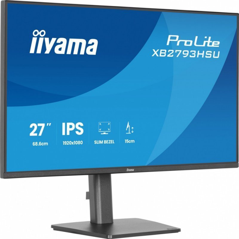IIYAMA Monitor 27 cali XB2793HSU-B1 IPS, HDMI, DP, 2x2W, 2xUSB, 350cd, 1500:1, HAS 150^PIVOT