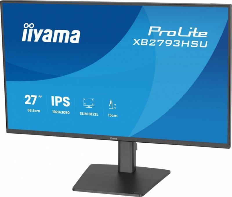 IIYAMA Monitor 27 cali XB2793HSU-B1 IPS, HDMI, DP, 2x2W, 2xUSB, 350cd, 1500:1, HAS 150^PIVOT