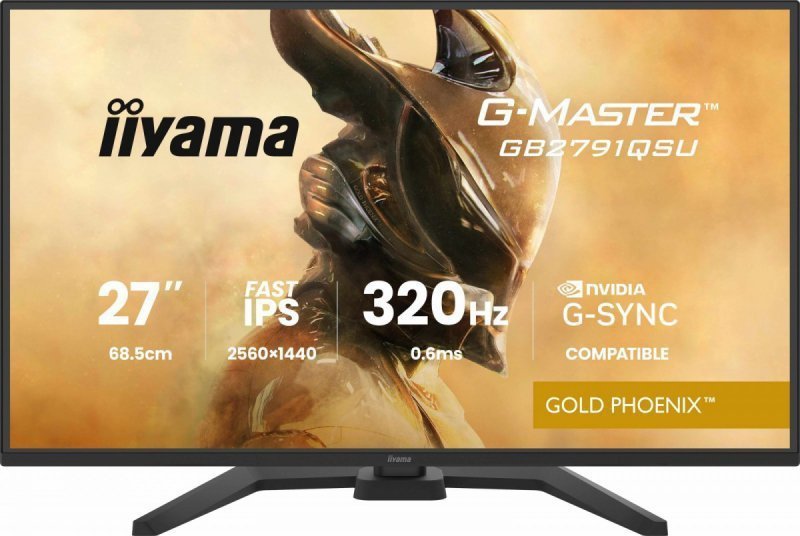 IIYAMA Monitor 25 cali GB2791QSU-B1 0.6ms,DP,2xHDMI 2.1 ,320Hz, Fast IPS,  WQHD,350 cd^m2, USB HUB x4 (2x Type-A, 2x Type-C), G-
