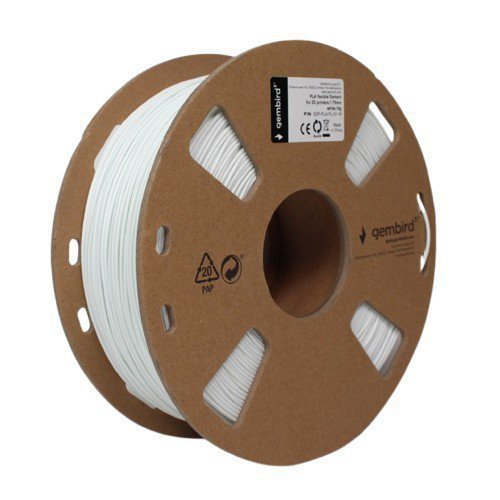 Gembird Filament PLA Elastyczny, 1,75 mm, 1 kg, biały