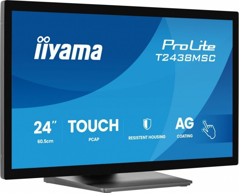 IIYAMA Monitor 24 cale T2438MSC-B2 IPS,FHD,DP,HDMI,2x2W,2xUSB,600(cd^m2),   10pkt.7H,IP1X(FRONT),PION^POZIOM