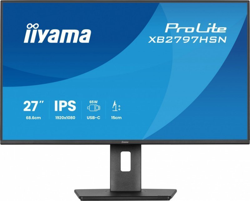 IIYAMA Monitor 27 cali XB2797HSN-B1 IPS,FHD,HAS150 ,350cd,1ms                HDMI, DP,USB-C DOCK 65W, 4xUSB HUB, RJ45