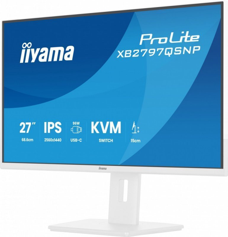 IIYAMA Monitor  27 cali XB2797QSNP-W1 IPS,QHD,USB-c Dock 96W,HDMI, 350cd,1ms, DP, DisplayPort x1 (Daisy Chain MST max. 2560 x144