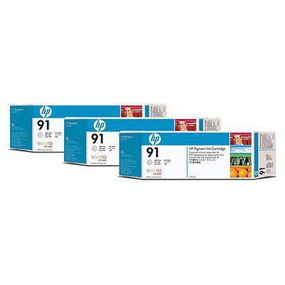 Tusz (Ink) HP 91 light grey (775ml) do DnJ Z6100 - Trzypak [C9466A] C9482A