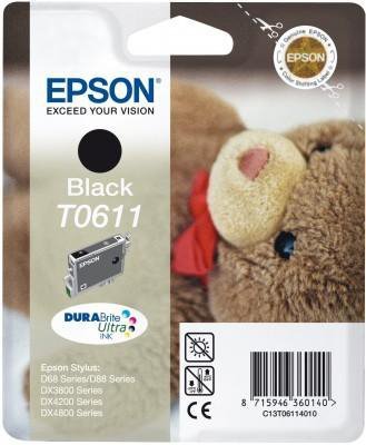 Wkład czarny do Epson Stylus D88^D68PE^DX4800^38503800^^4850 wyd 250 str, poj. 8ml T0611