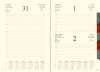Kalendarz książkowy 2022 B6 dzienny papier chamois wycinane registry oprawa z zamykaniem na gumkę ROSSA VIU czerwona