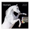 Kalendarz ścienny wieloplanszowy Horses 2023 z naklejkami - okładka 