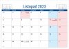 Kalendarium do kalendarza biurkowego PLANO na rok 2023 - listopad 2023