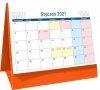 Kalendarz biurkowy stojący na podstawce PLANO 2021 pomarańczowy