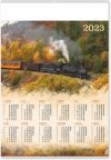 Kalendarz plakatowy na rok 2023 format B1 KOLEJ z listwami srebrnymi