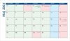 Kalendarz biurkowy na rok szkolny 2023/2024 z notesem i znacznikami - maj 2024