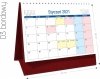 Kalendarz biurkowy stojący na podstawce PLANO 2021 bordowy 03
