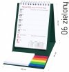 Kalendarz biurkowy z notesem i znacznikami TOP tygodniowy 2022 zielony