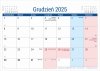 Kalendarz biurkowy z numeracją tygodni - grudzień 2025