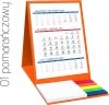 Kalendarz biurkowy z notesem i znacznikami TOP 3-miesięczny 2021 pomarańczowy