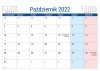 Kalendarz na biurko stojący PLANO na rok 2022 - październik