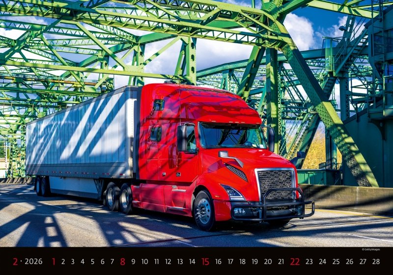 H24 Kalendarz ścienny wieloplanszowy Trucks 2026 Z NADRUKIEM