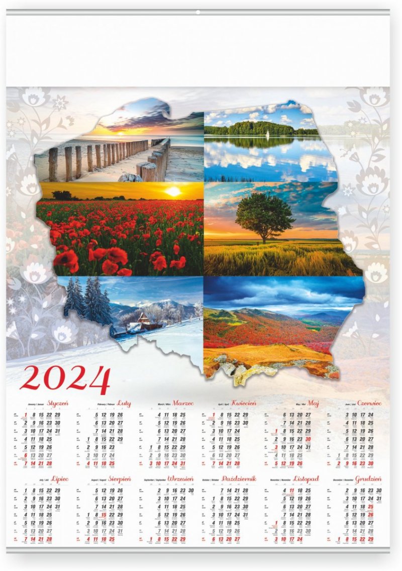 Kalendarz plakatowy A1/03 Polska folk 2024