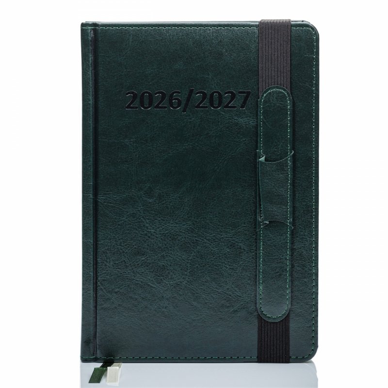 dwuletni kalendarz na gumkę z miejscem na długopis