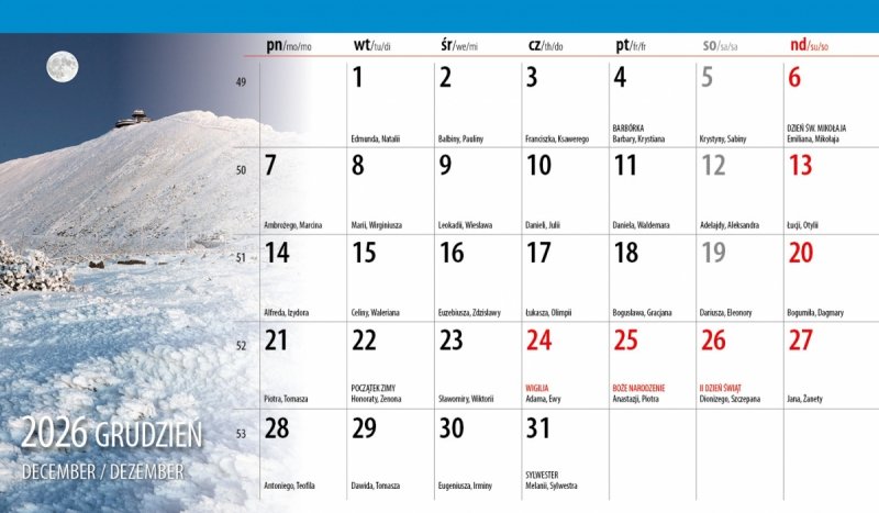 miesiąc na stronie w kalendarzu na biurko