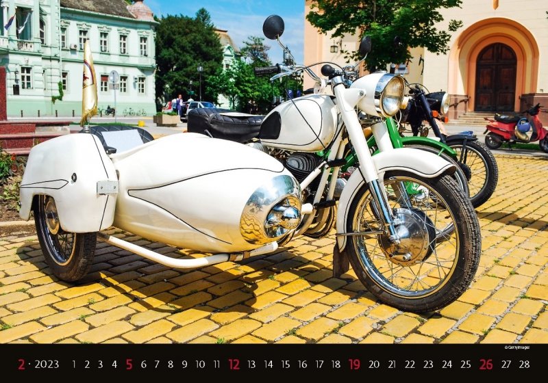 Kalendarz ścienny wieloplanszowy Good Old Bikes 2023 - luty 2023