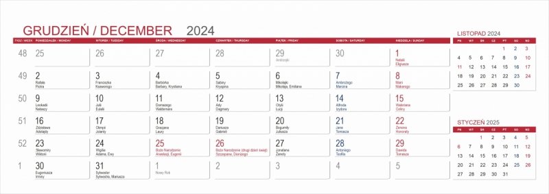 Kartka z kalendarza - grudzień 2024