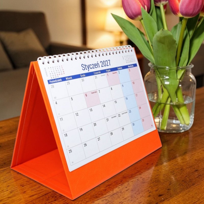 kalendarz do postawienia na biurku, dla ucznia, na rok szkolny 2026/2027