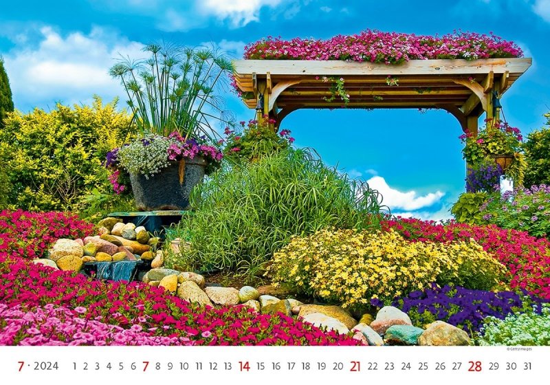 Kalendarz ścienny wieloplanszowy Gardens 2024 - lipiec 2024