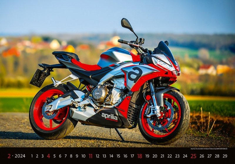 Kalendarz ścienny wieloplanszowy Motorbikes 2024 - luty 2024