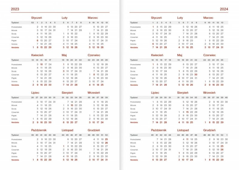 Kalendarz nauczyciela 2023/2024 A5 tygodniowy oprawa VIVELLA beżowa - WIELKIE SERCE