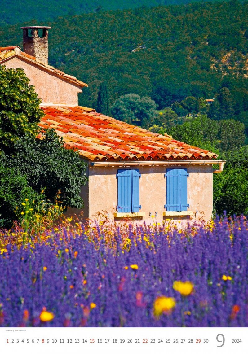 Kalendarz ścienny wieloplanszowy Provence 2024 - wrzesień 2024