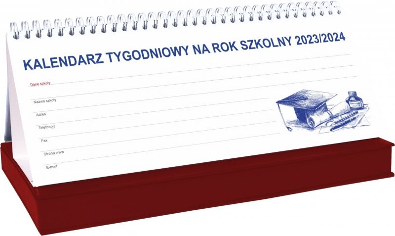 Kalendarz biurkowy TYGODNIOWY Z PIÓRNIKIEM 2023/2024 