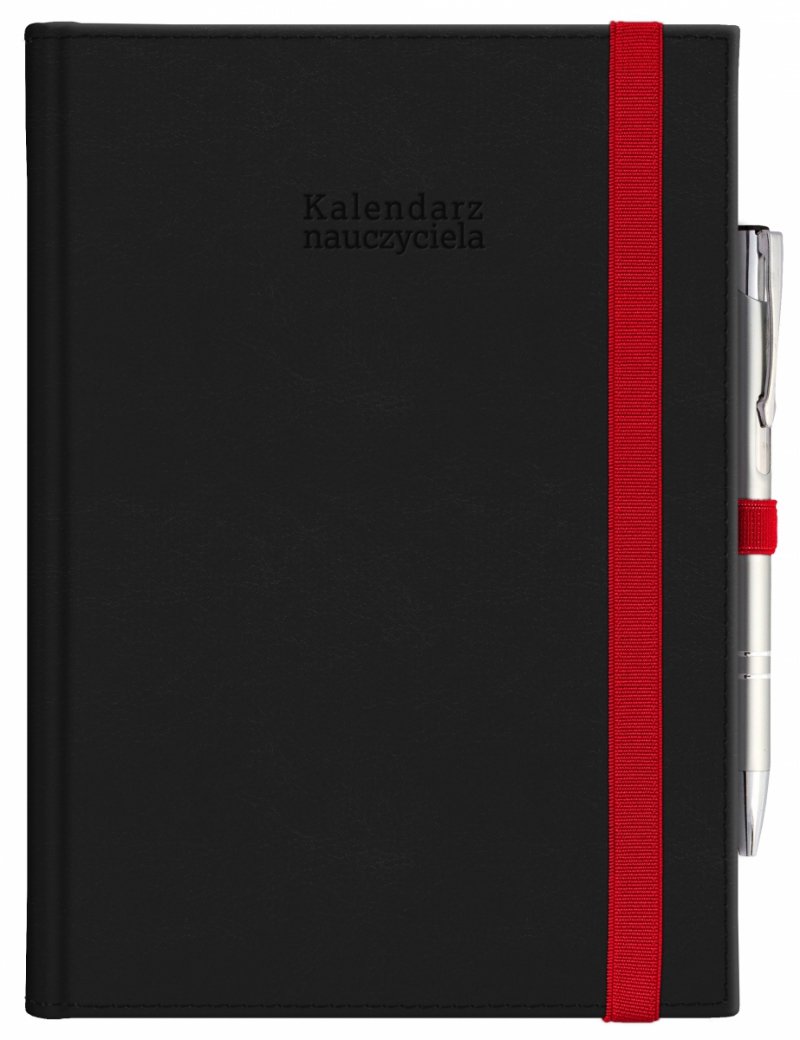 kalendarz szkolny zamykany na gumkę z długopisem w komplecie