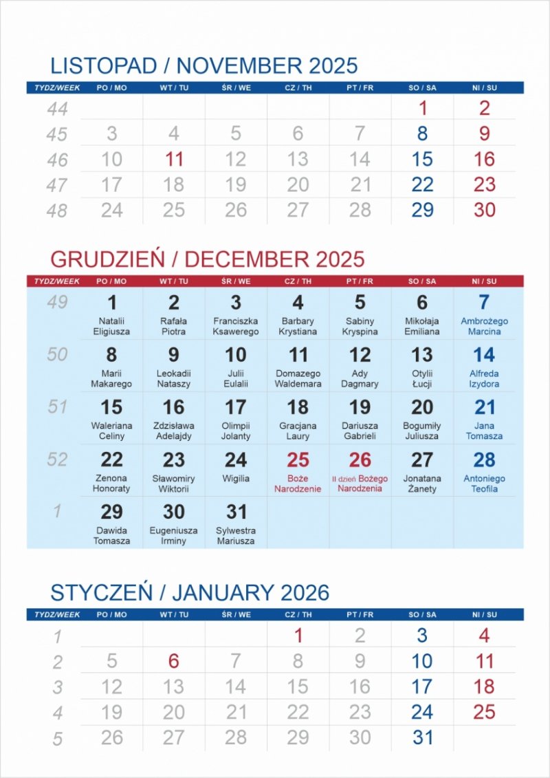 kalendarz biurkowy z notesem i znacznikami