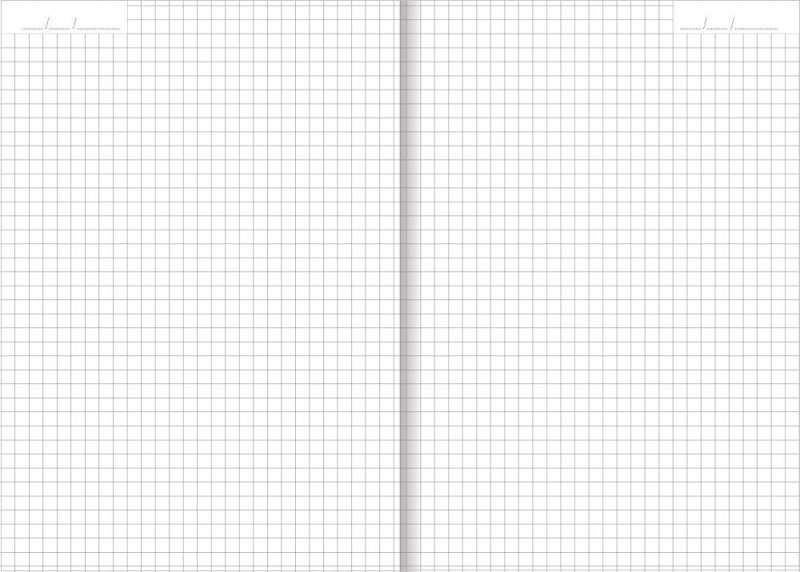Notes A5 papier biały w kratkę z miejscem na datę - przykładowa kartka z notatnika
