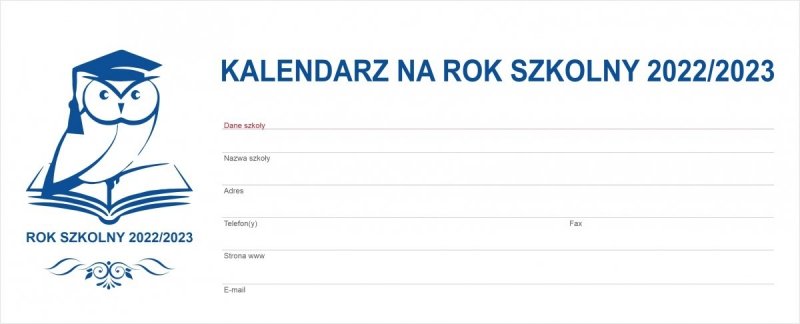Okładka kalendarza tygodniowego biurkowego EXCLUSIVE PLUS na rok szkolny 2022/2023