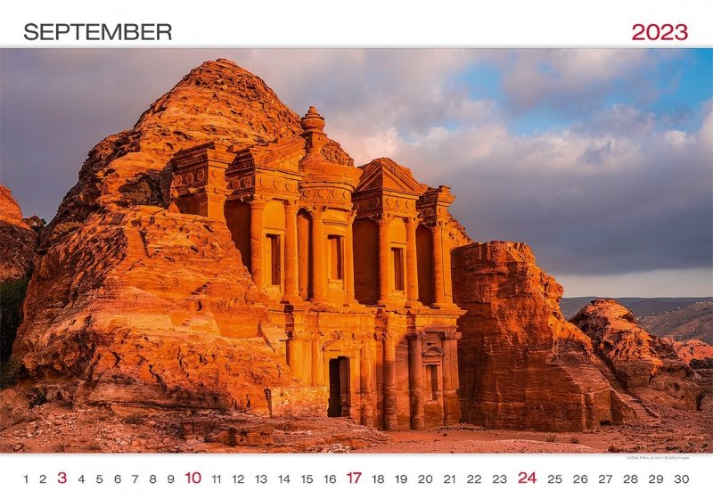 Kalendarz ścienny wieloplanszowy World Wonders 2023 - wrzesień 2023