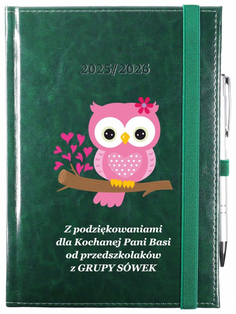 okładka kalendarza nauczyciela z nadrukiem UV