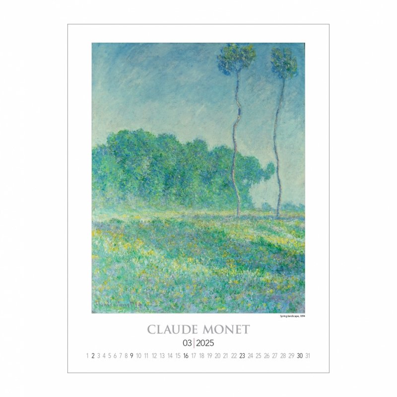 Kalendarz ścienny wieloplanszowy Claude Monet 2025 - marzec 2025